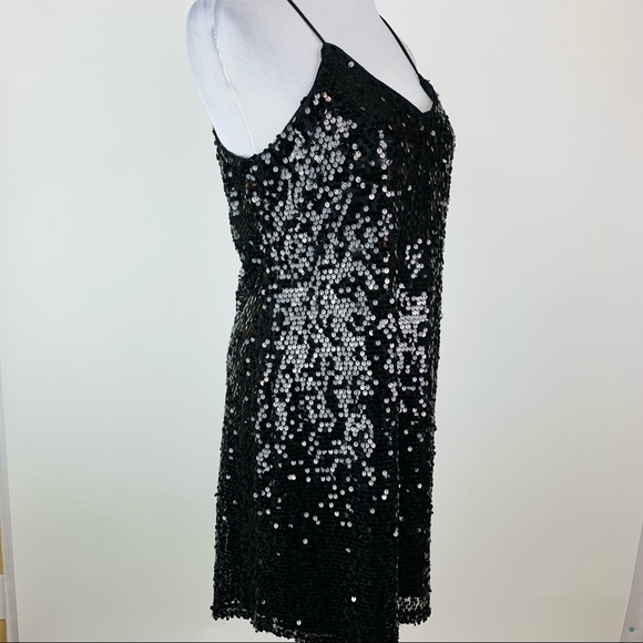 Express Black Sequin Mini Dress Small - Picture 5 of 14